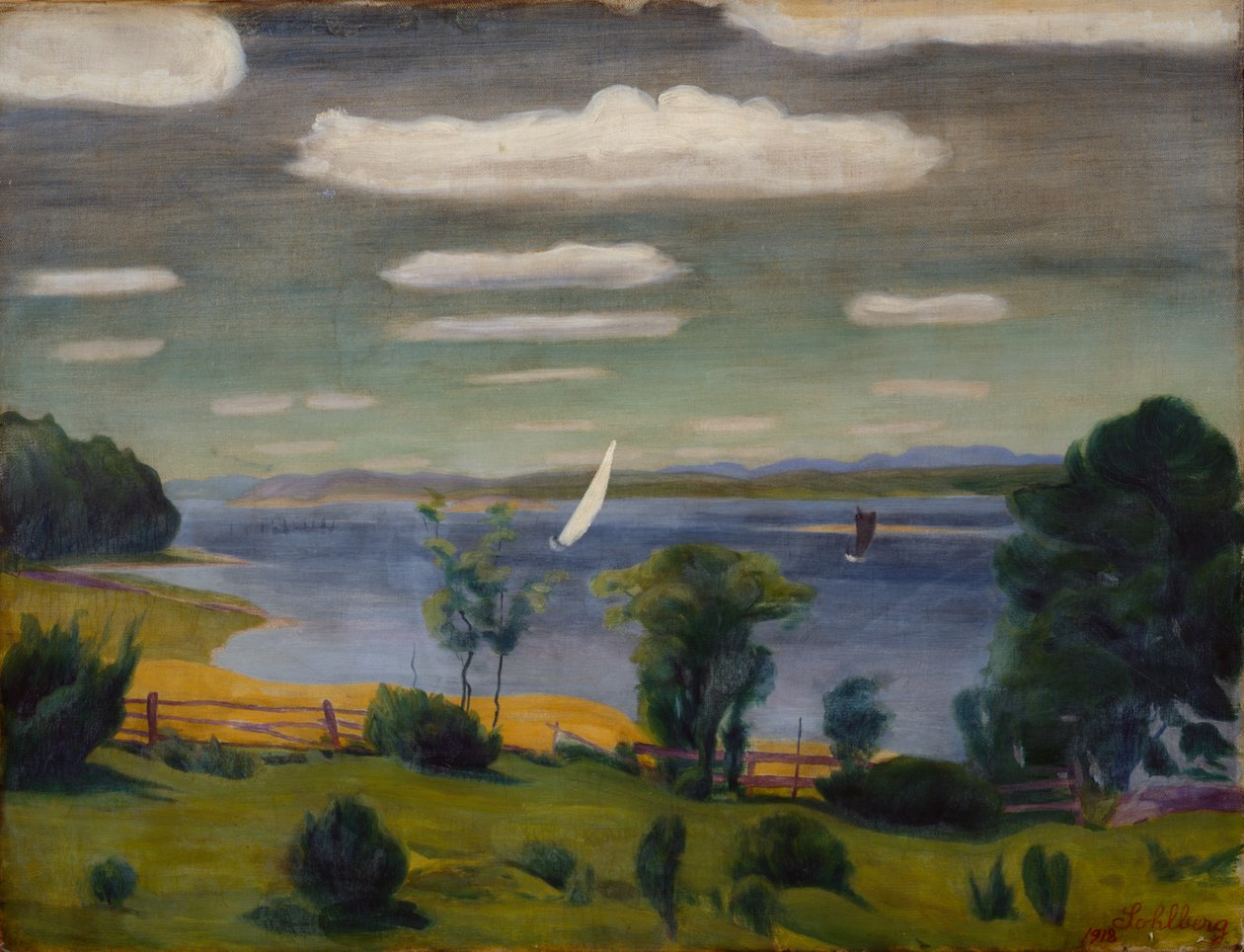 Día de verano en Viksfjorden, Larvik de Harald Oscar Sohlberg