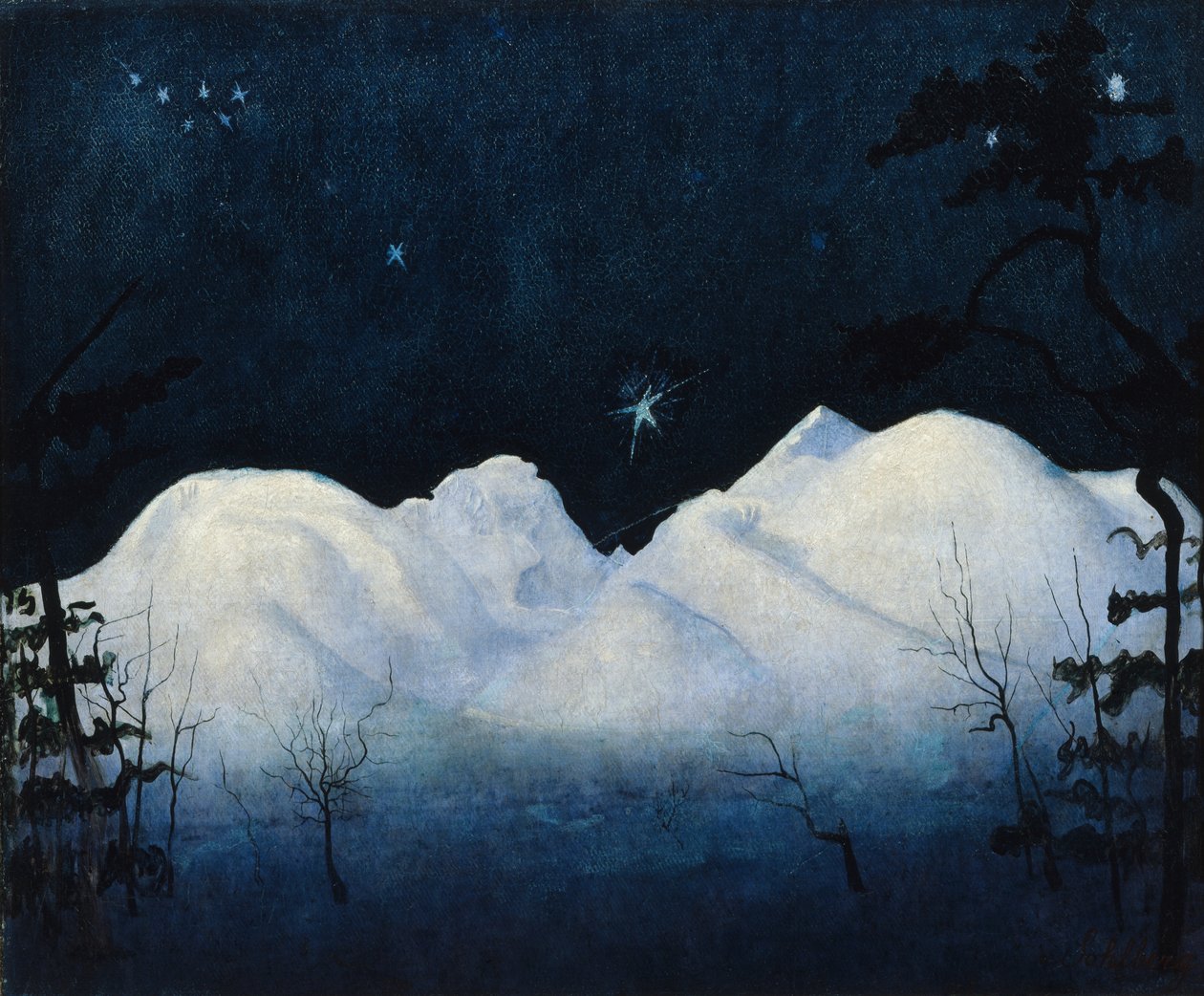 Noches de invierno en la montaña de Harald Oscar Sohlberg