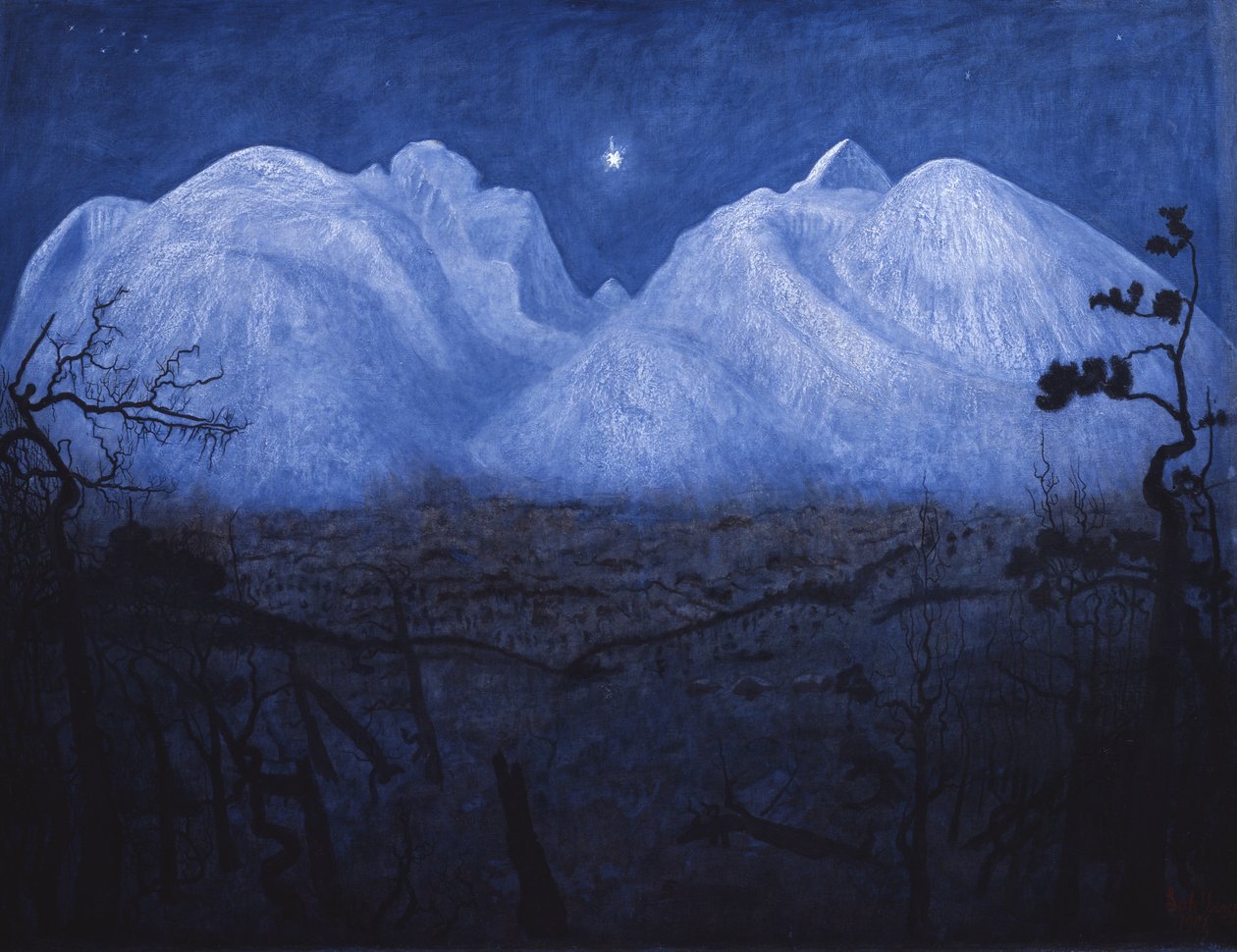 Noches de invierno en la montaña de Harald Oscar Sohlberg