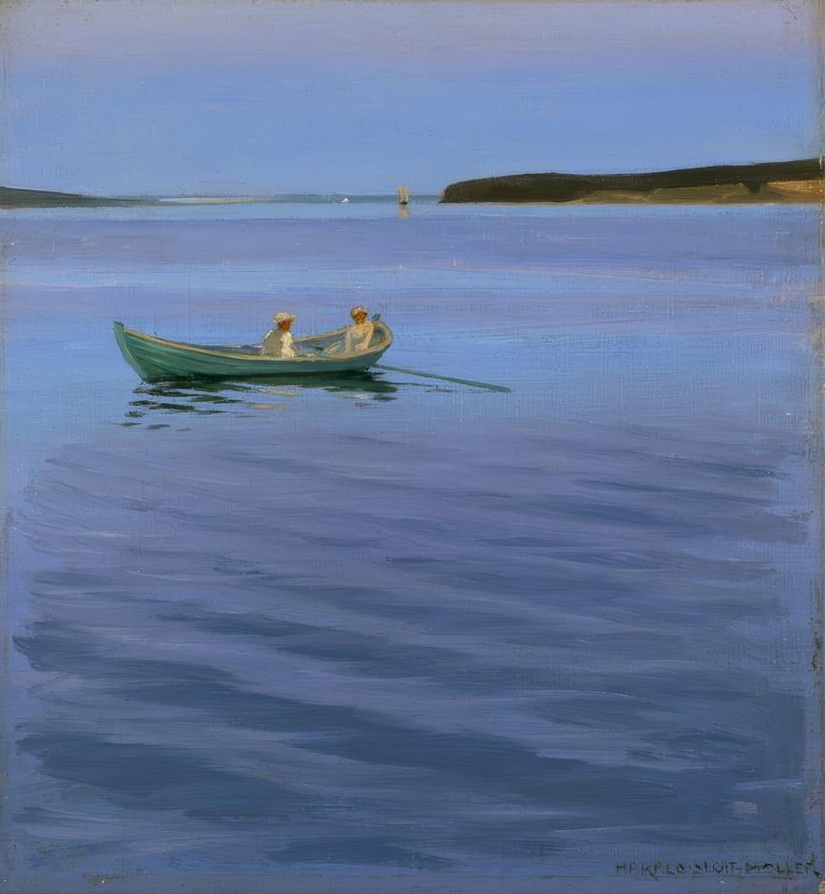 Paseo en bote en el lago idílico de Harald Slott Moller