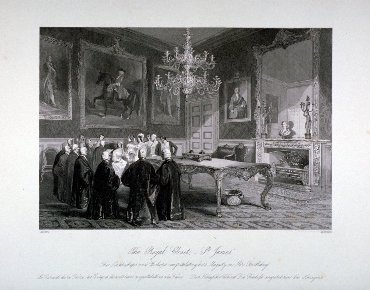 Vista interior del Closet Real en el Palacio de St James, Westminster, Londres de Harden Sidney Melville