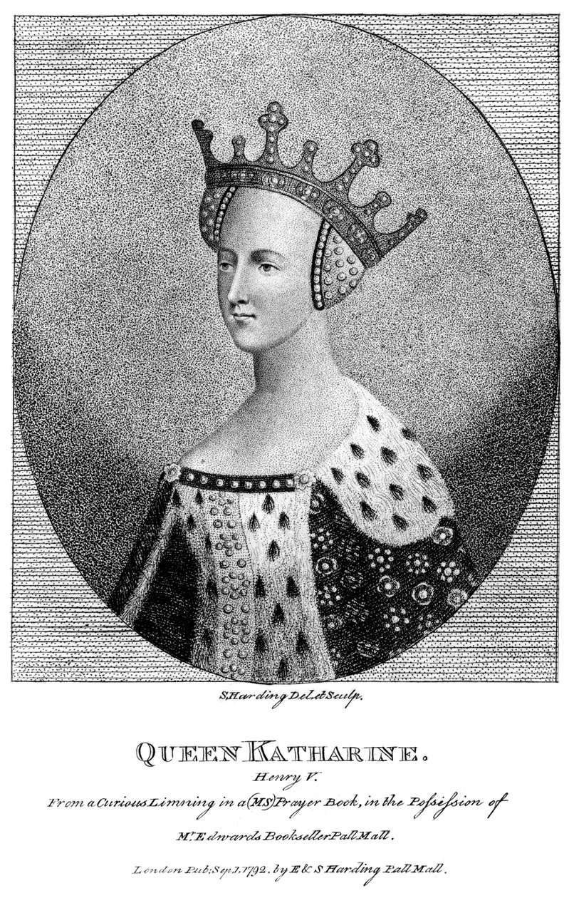 Catalina de Valois 1401-1437, reina consorte del Rey Enrique V, 1792 de Harding