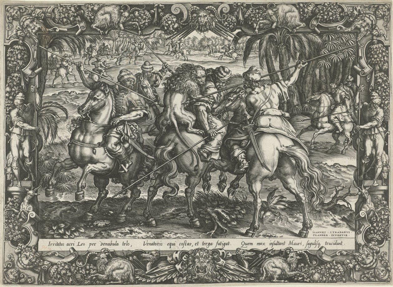 caza de leones Escenas de caza (título de la serie) de Harmen Jansz Muller (rejected attribution)