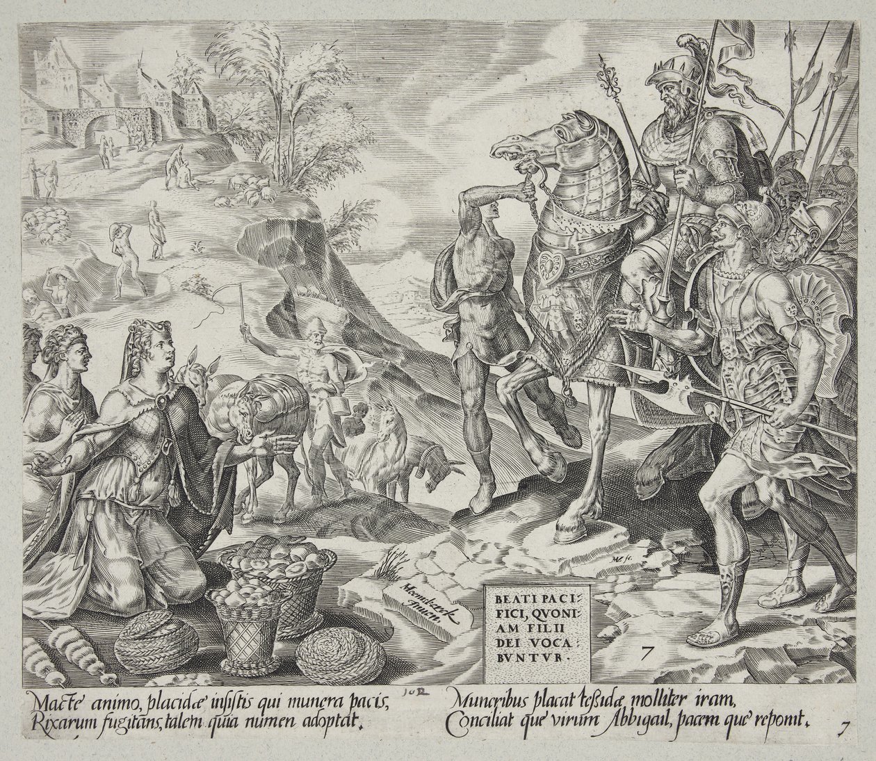 Bienaventurados los pacificadores. Abigail calmando a David de Harmen Jansz. Muller