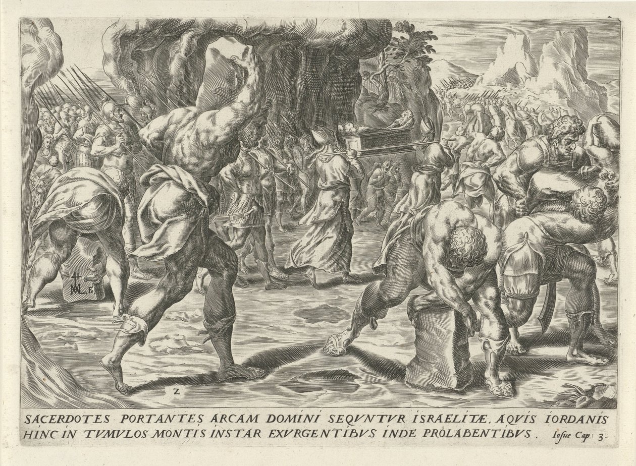 Cruzando el río Jordán La historia de Josué (título de la serie) de Harmen Jansz Muller