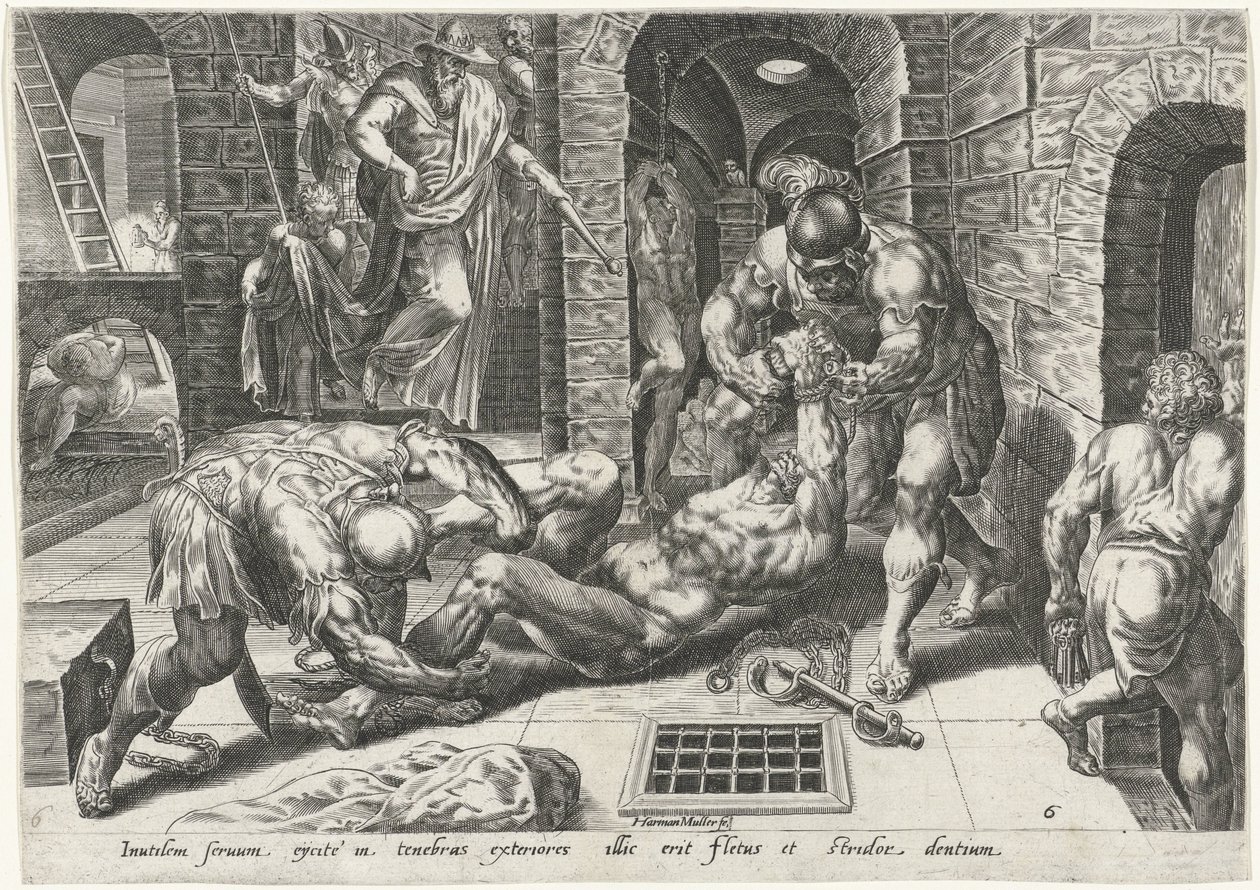 Siervo malvado arrojado a un calabozo oscuro Parábola de los talentos (título de la serie) de Harmen Jansz Muller