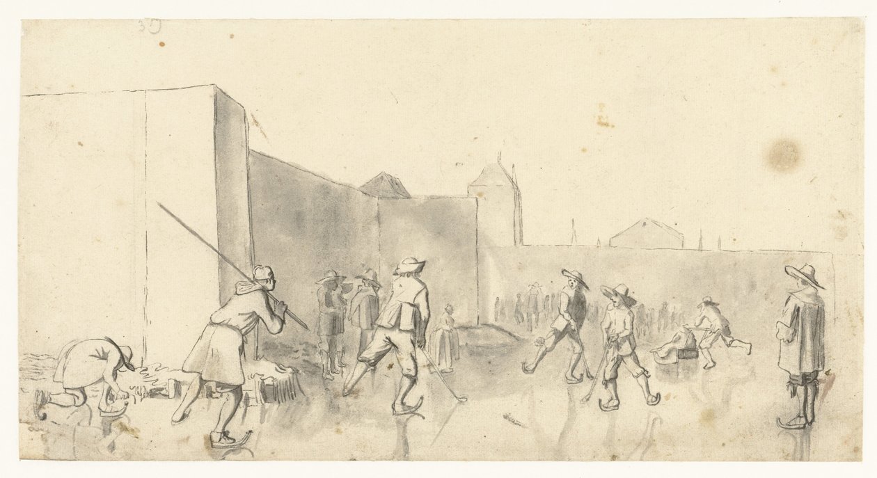 Patinadores en Zijlpoort, Haarlem de Harmen ter Borch