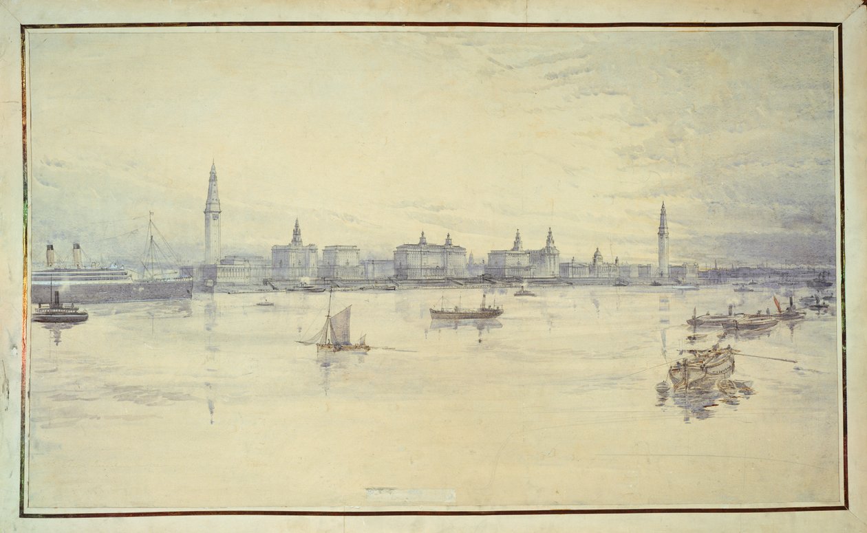 Proyecto para el paseo marítimo de Liverpool de Harold Chalton Bradshaw