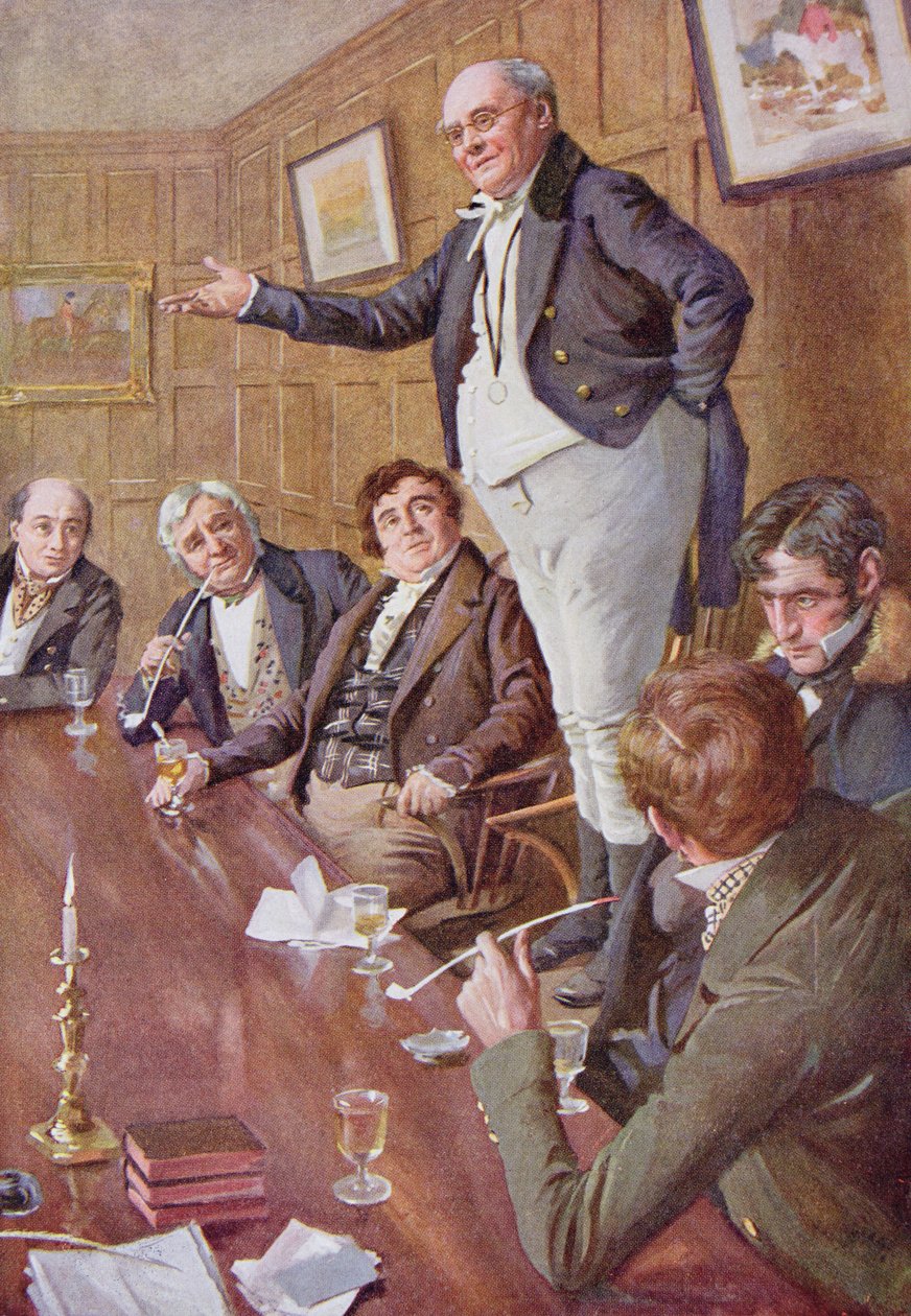 El Sr. Pickwick se dirige al club, ilustración para 