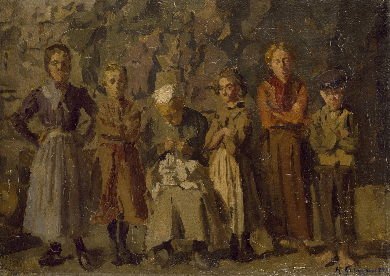 Habitantes de cuevas, Dieppe, 1907 de Harold Gilman