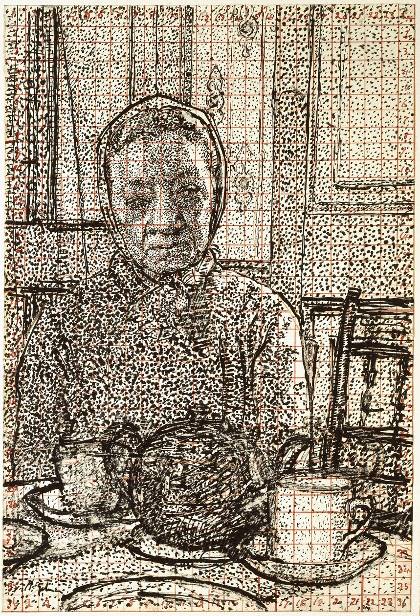 La señora Mounter en la mesa del desayuno, 1916 - 1917 de Harold Gilman