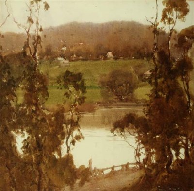 En el río Yarra cerca de Melbourne de Harold Brocklebank Herbert
