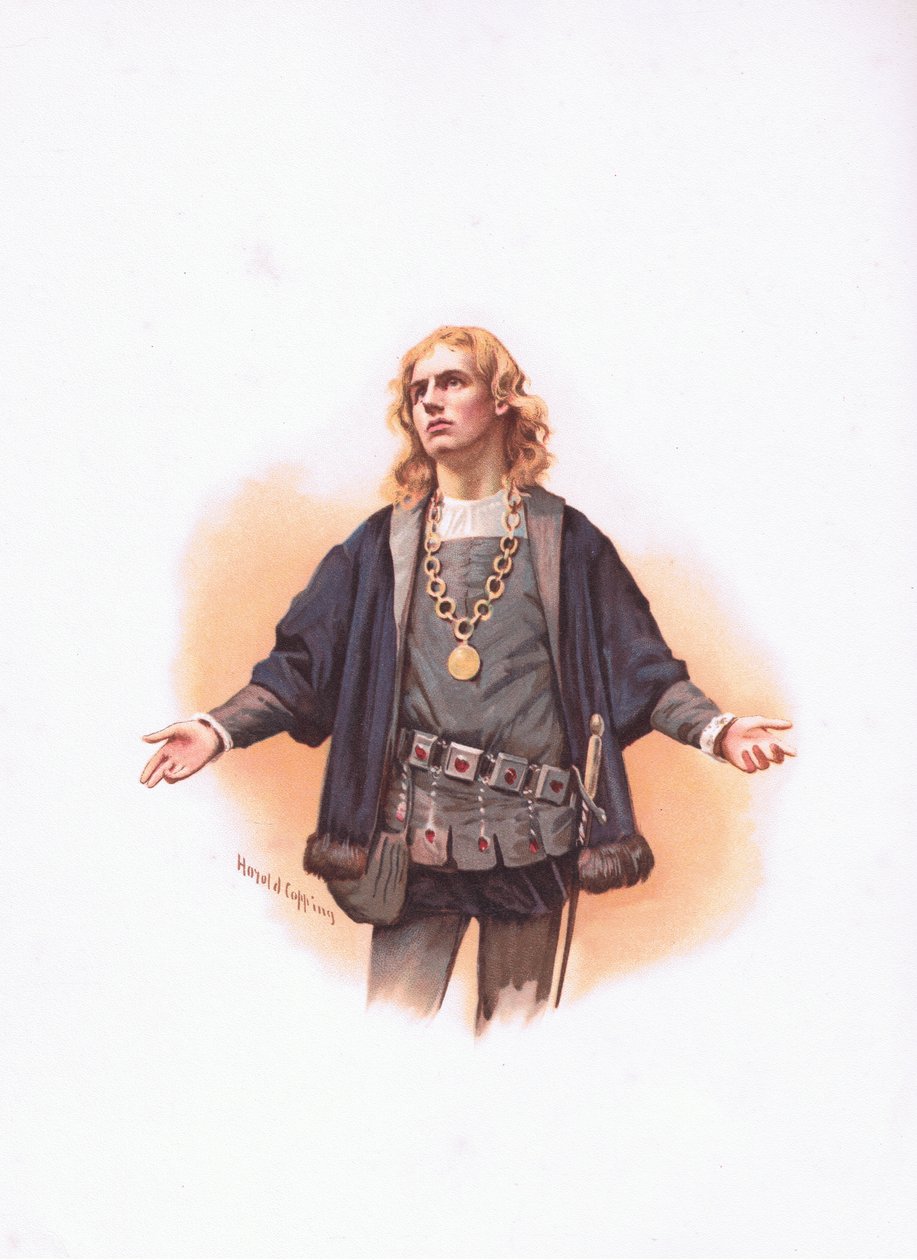 Hamlet, ilustración de Hamlet de Harold Copping