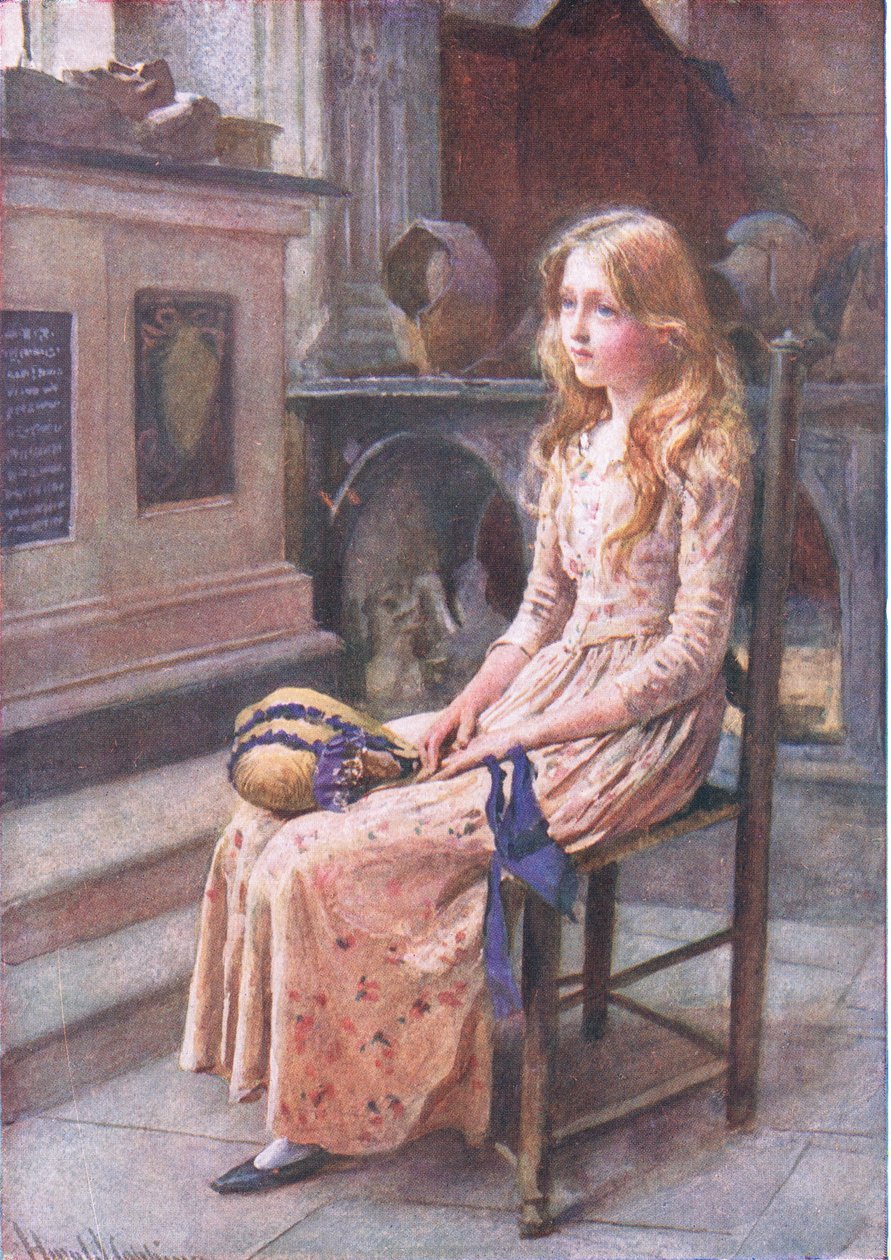 La pequeña Nell en la vieja iglesia, ilustraciones para 