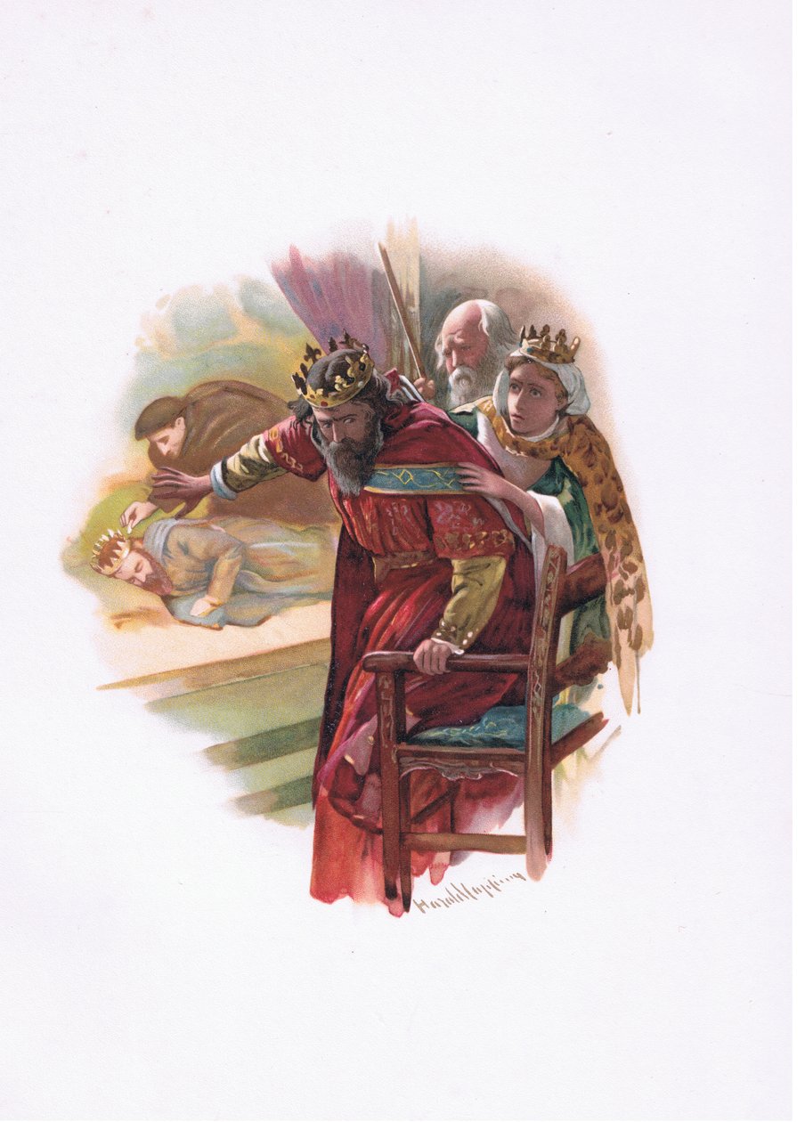 Reina Gertrudis, ilustración de Hamlet de Harold Copping