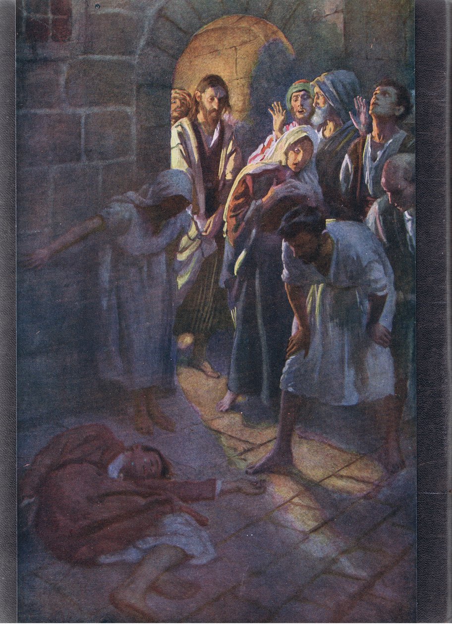La caída de Eutico, ilustración de Harold Copping Pictures: The Crown Series, c.1920s de Harold Copping