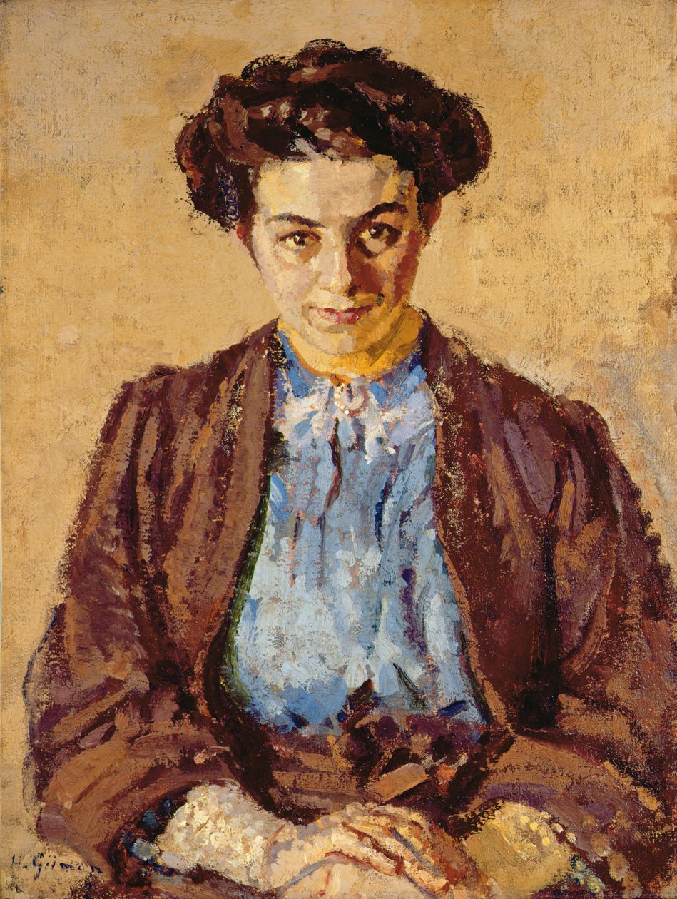 La blusa azul, retrato de Elene Zompolides (1880-1958) de Harold Gilman