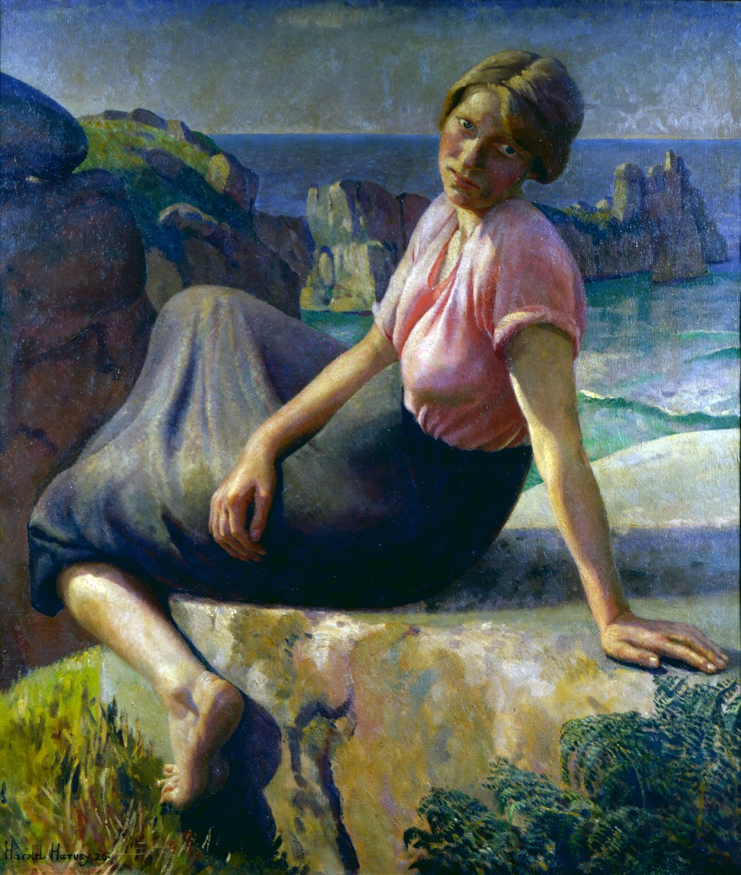 Chica en el acantilado de Harold Harvey
