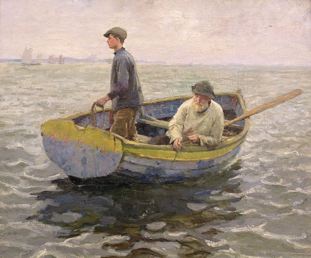 En el terreno de Whiting, c.1914 (óleo sobre lienzo) de Harold Harvey