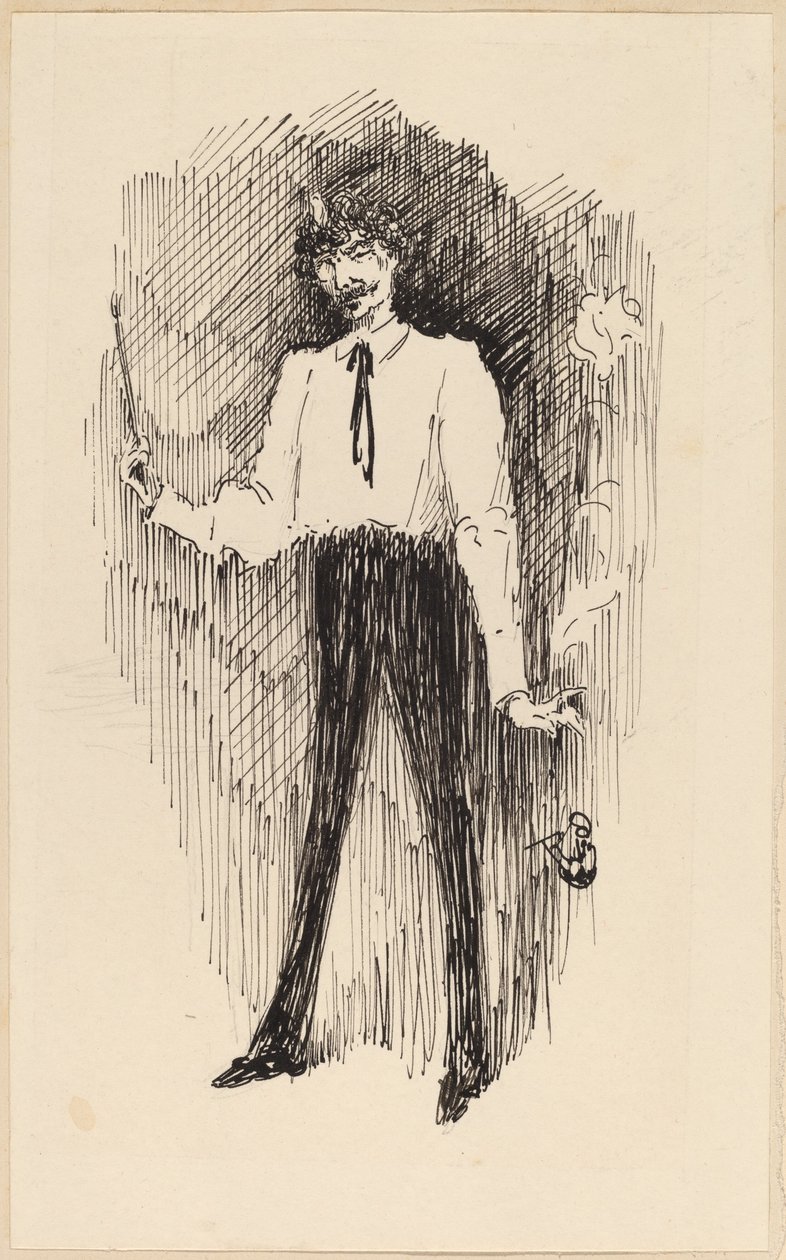 Retrato de Whistler con un pincel de Harper Pennington