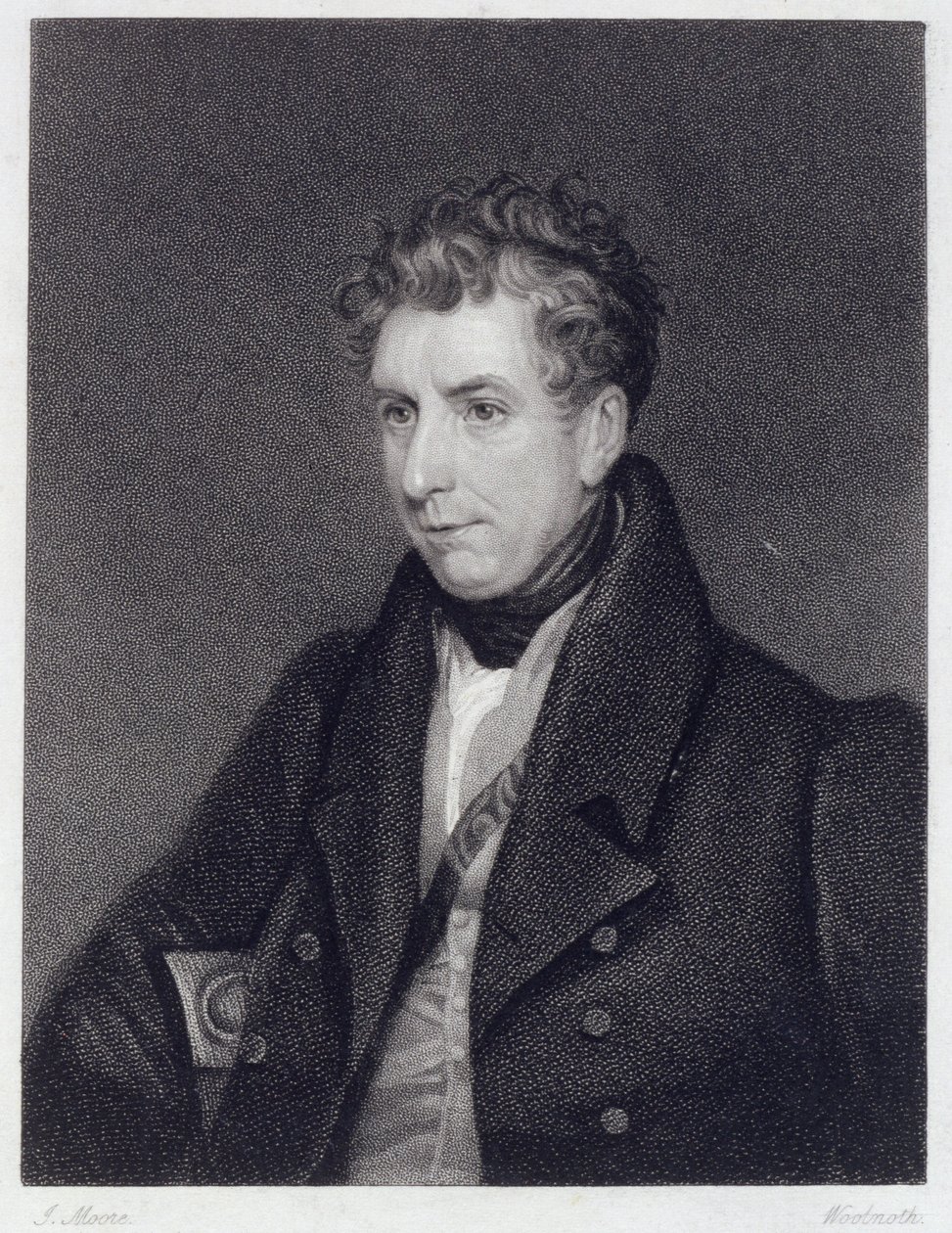 William Jerdan (1782-1869) grabado por Woolnoth de Harriet Jane Moore