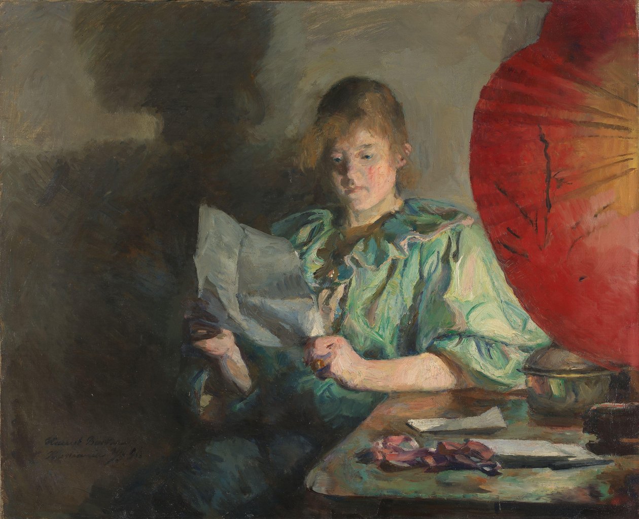 Noche, Interior de Harriet Backer