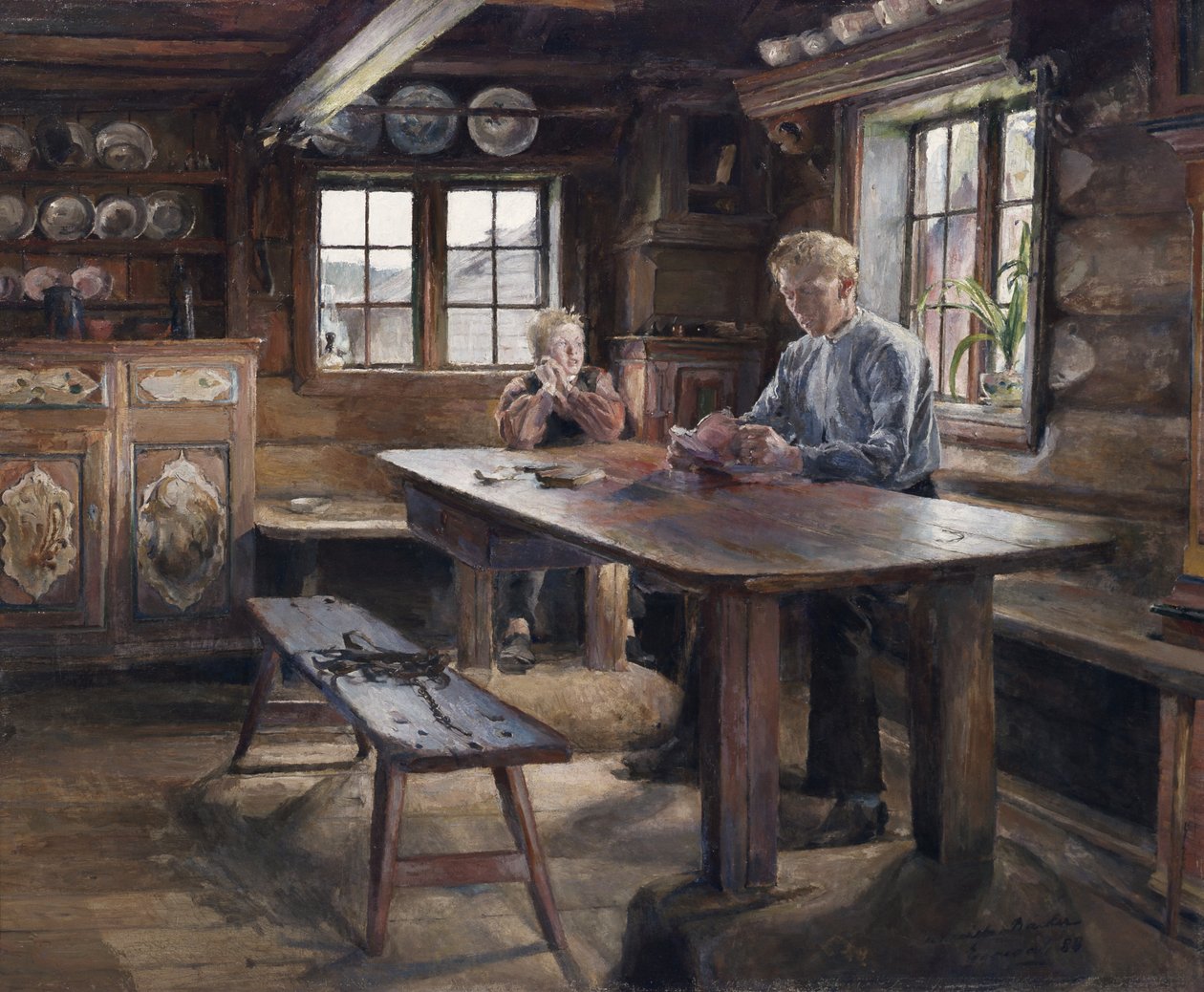 interior, tarea de Harriet Backer