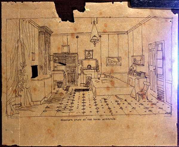 Estudio de Michael Faraday (1973-1867) en The Royal Institution de Harriet Jane Moore