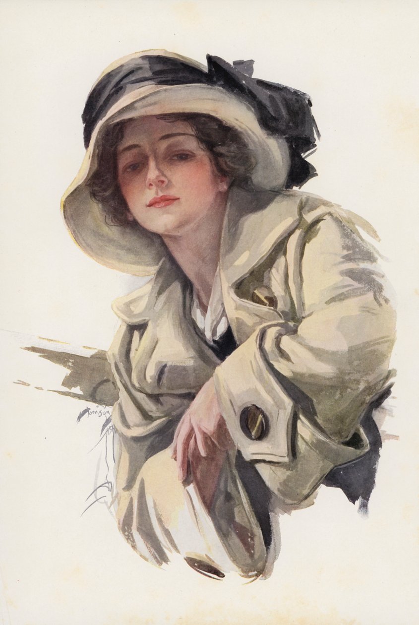 Balada de bienvenida (litografía en color) de Harrison Fisher