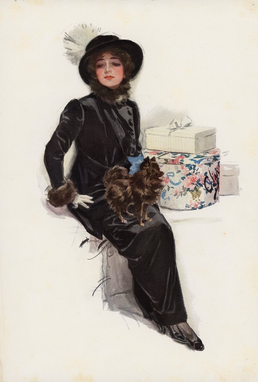 My Lady of Yule (litografía en color) de Harrison Fisher