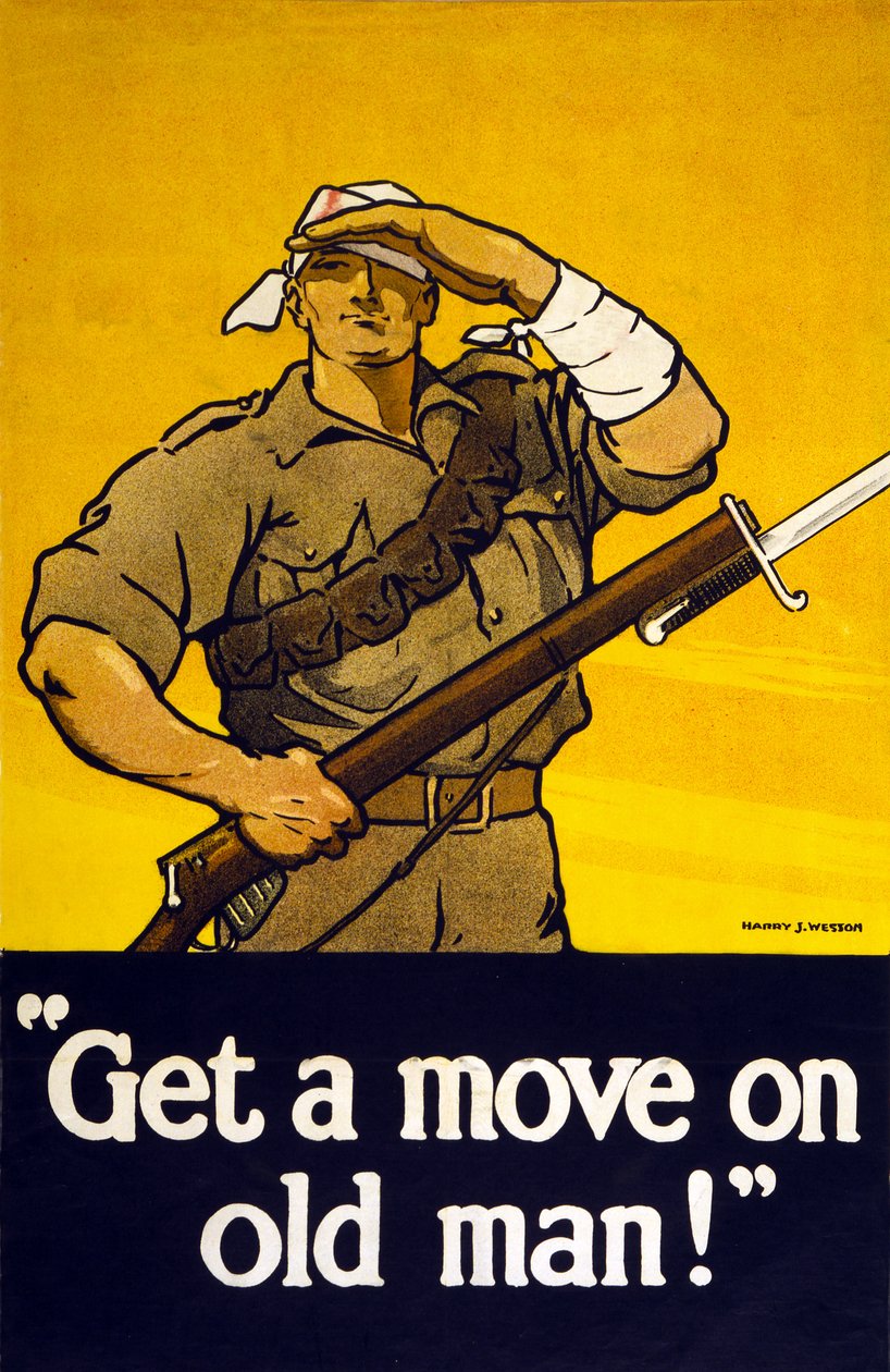 Póster de reclutamiento Apúrate viejo, pub. 1915 de Harry J. Weston