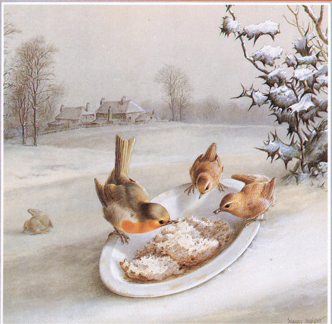 Petirrojos y Chochines: Desayuno de Invierno de Harry Bright
