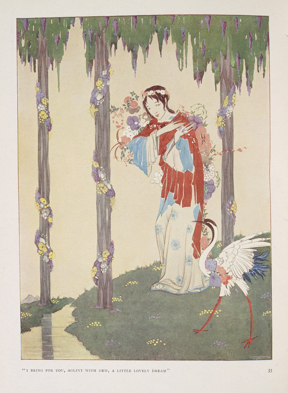 Canción de cuna. "Traigo para ti, resplandeciente de rocío,
 un pequeño sueño encantador" de Harry Clarke