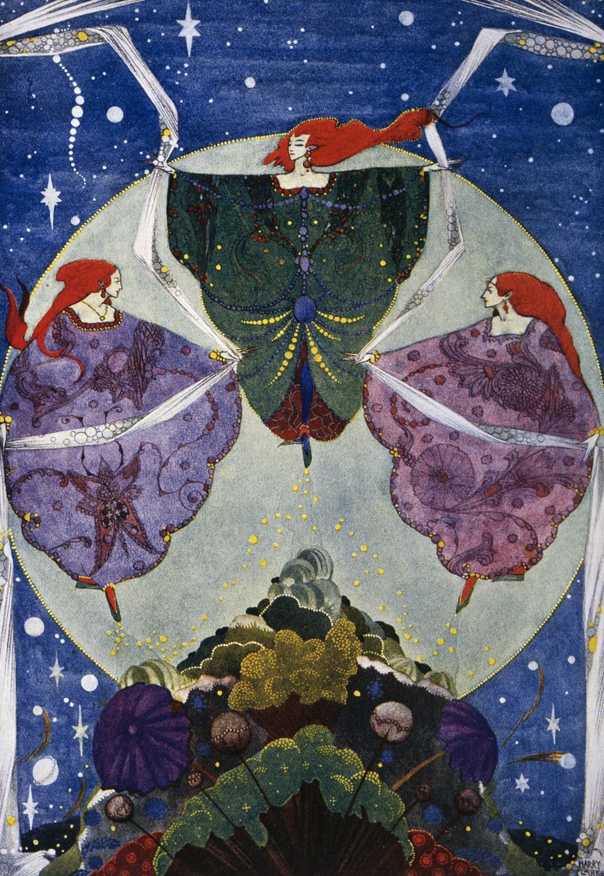 Colina de los elfos, cuento de hadas de Hans Christian Andersen, ilustración de Harry Clarke de Harry Clarke