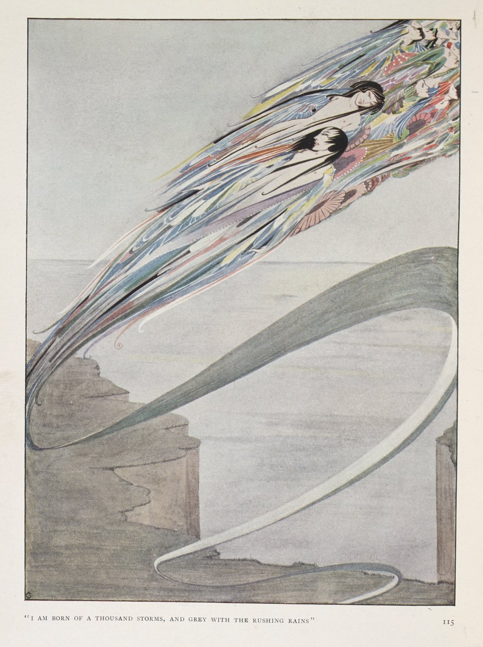 "Nací de mil tormentas y encanezco con las lluvias torrenciales". Del título del capítulo: "Todo es espíritu y parte de mí". de Harry Clarke