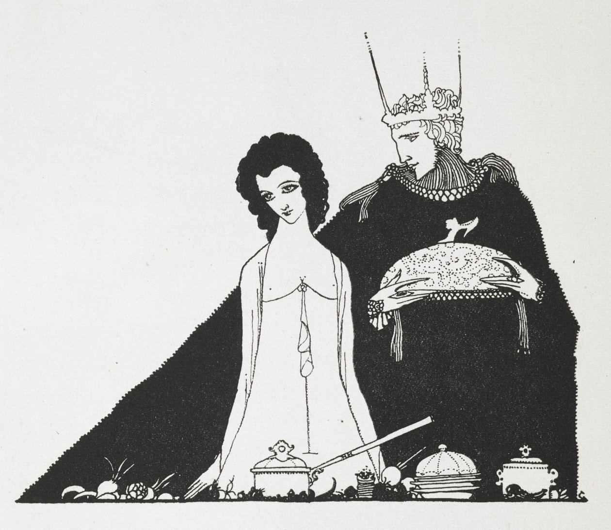Ilustración para el cuento "Cenicienta o el zapatito de cristal". de Harry Clarke