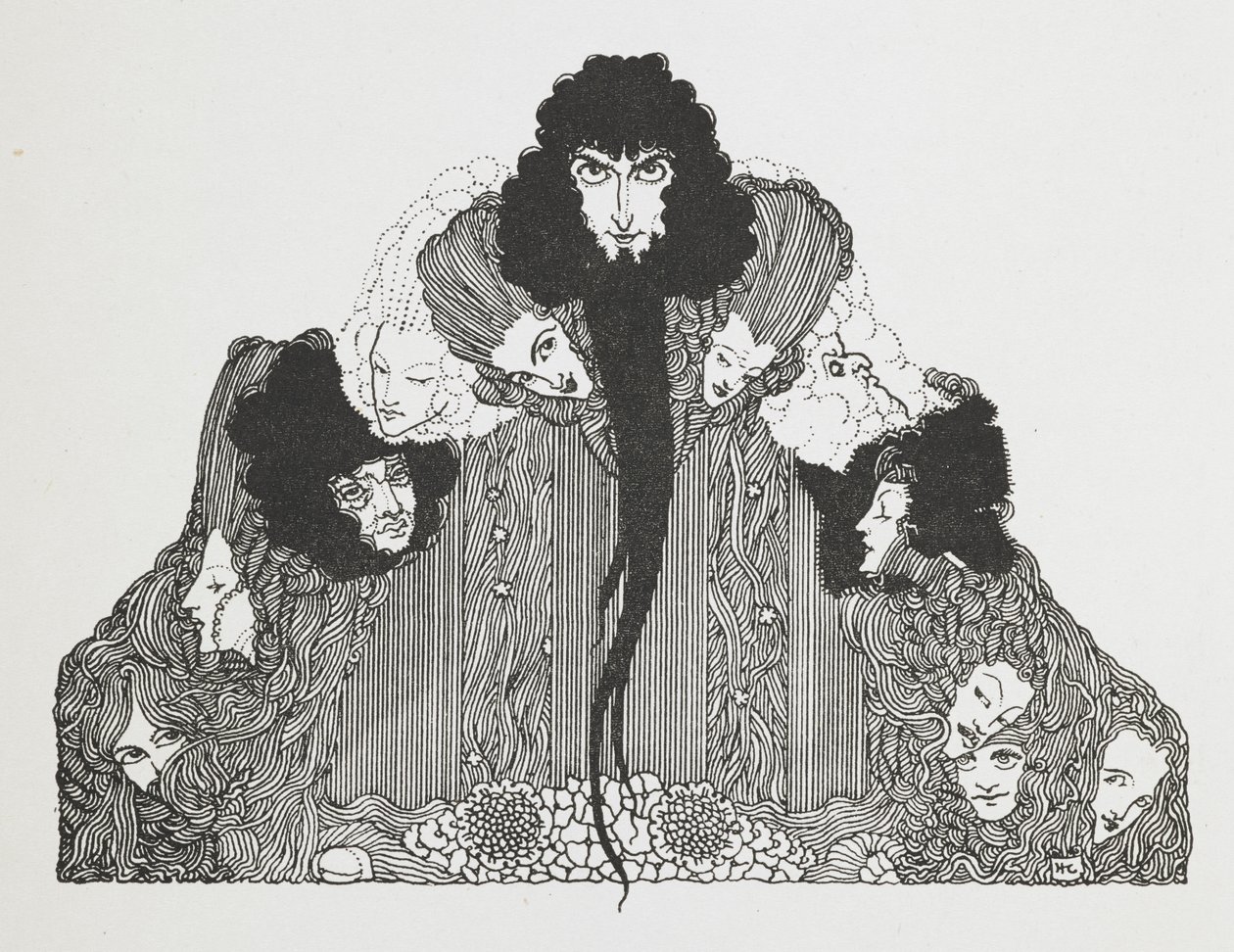 Ilustración de Barba Azul. de Harry Clarke