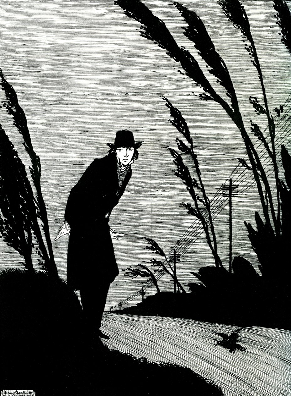 En medio de todo había un rostro blanco frío de Harry Clarke