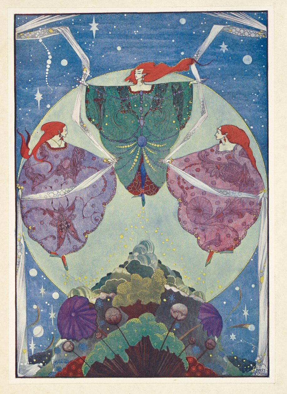 La colina de los elfos. Bailaban con chales tejidos con niebla y luz de luna. de Harry Clarke