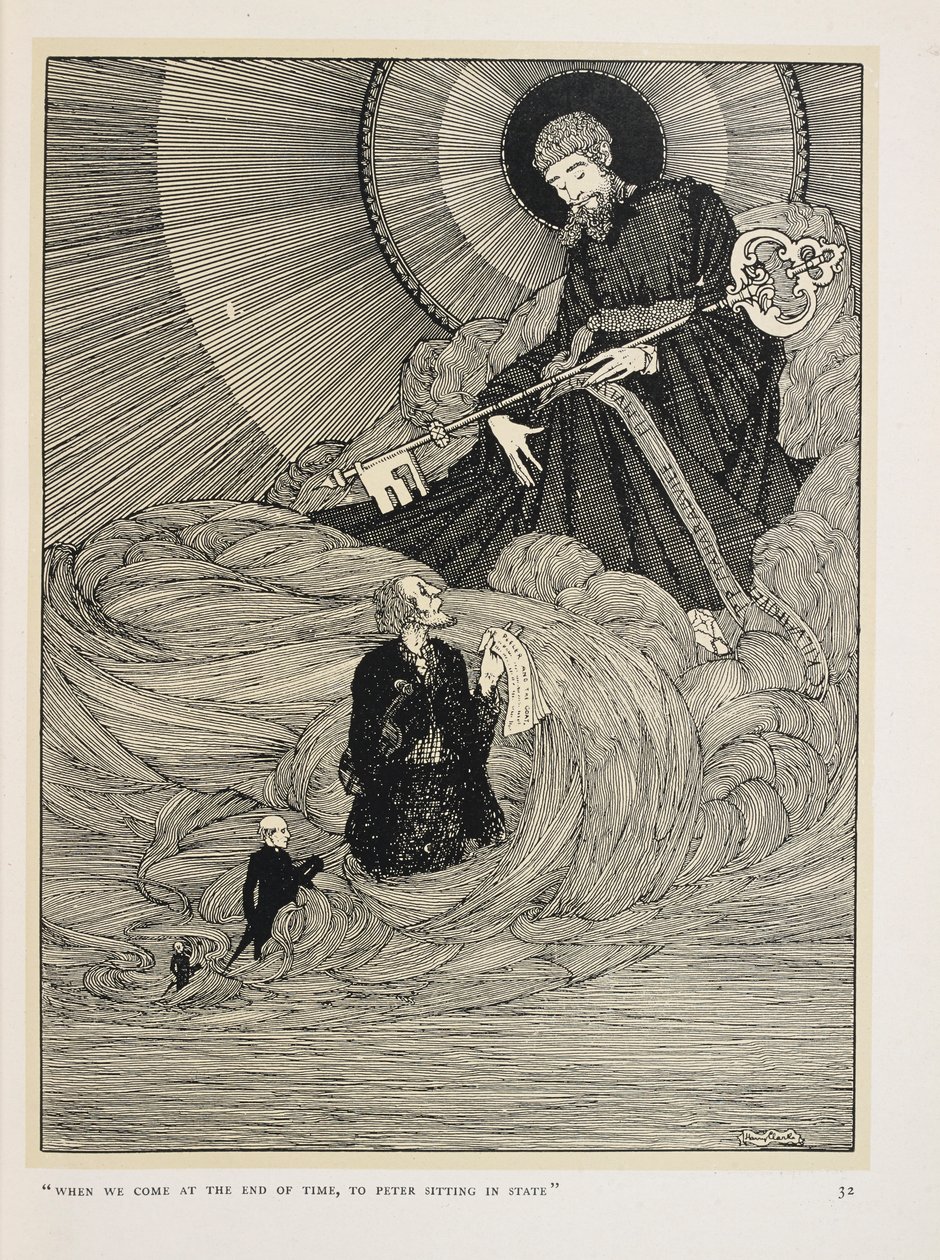 El violinista de Dooney. "Cuando lleguemos al final de los tiempos,
 a Pedro sentado en estado" de Harry Clarke