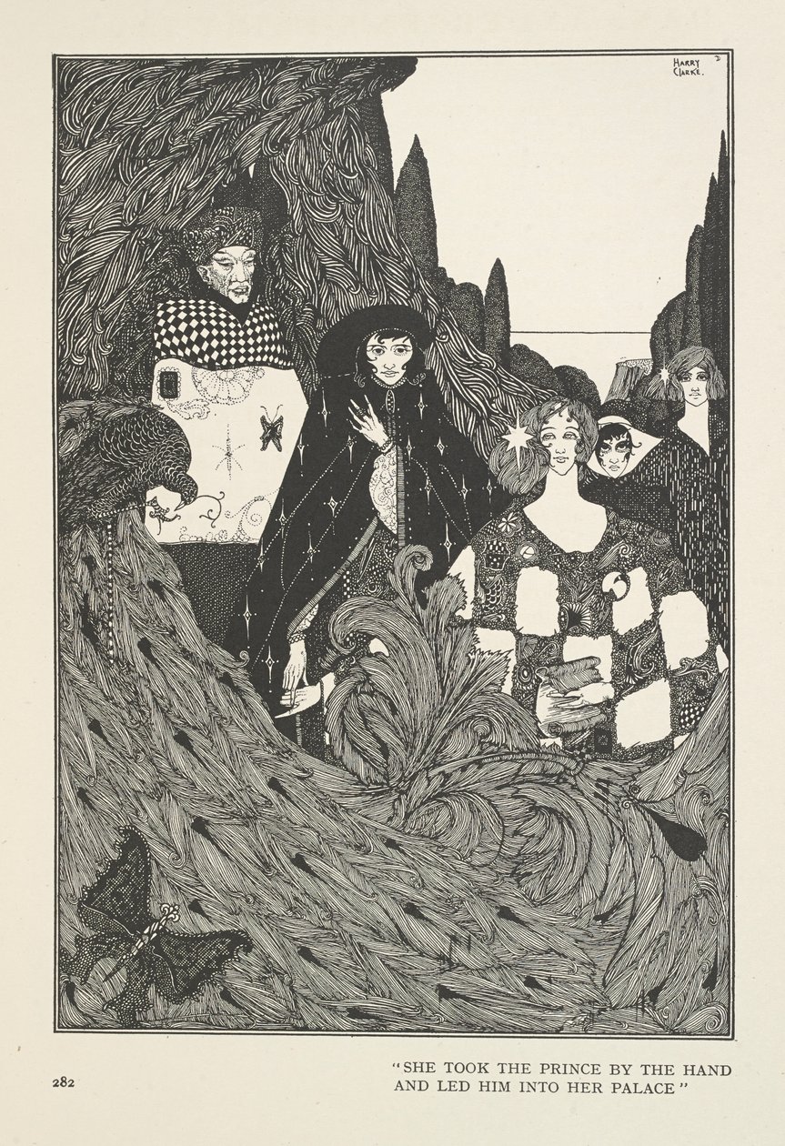 El Jardín del Paraíso. Cogió al Príncipe de la mano y lo condujo a su Palacio. de Harry Clarke