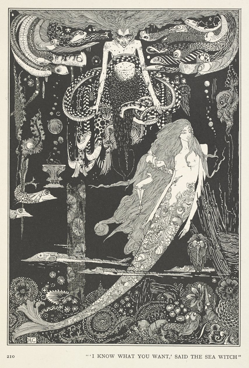 La Pequeña Doncella del Mar. "Sé lo que quieres", dijo la Bruja del Mar. de Harry Clarke