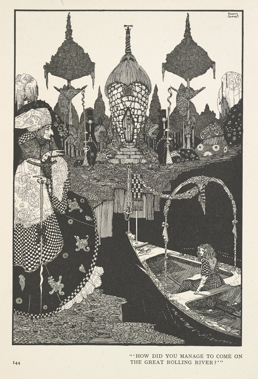 La Reina de las Nieves. ¿Cómo te las arreglaste para venir en el gran río ondulante? de Harry Clarke