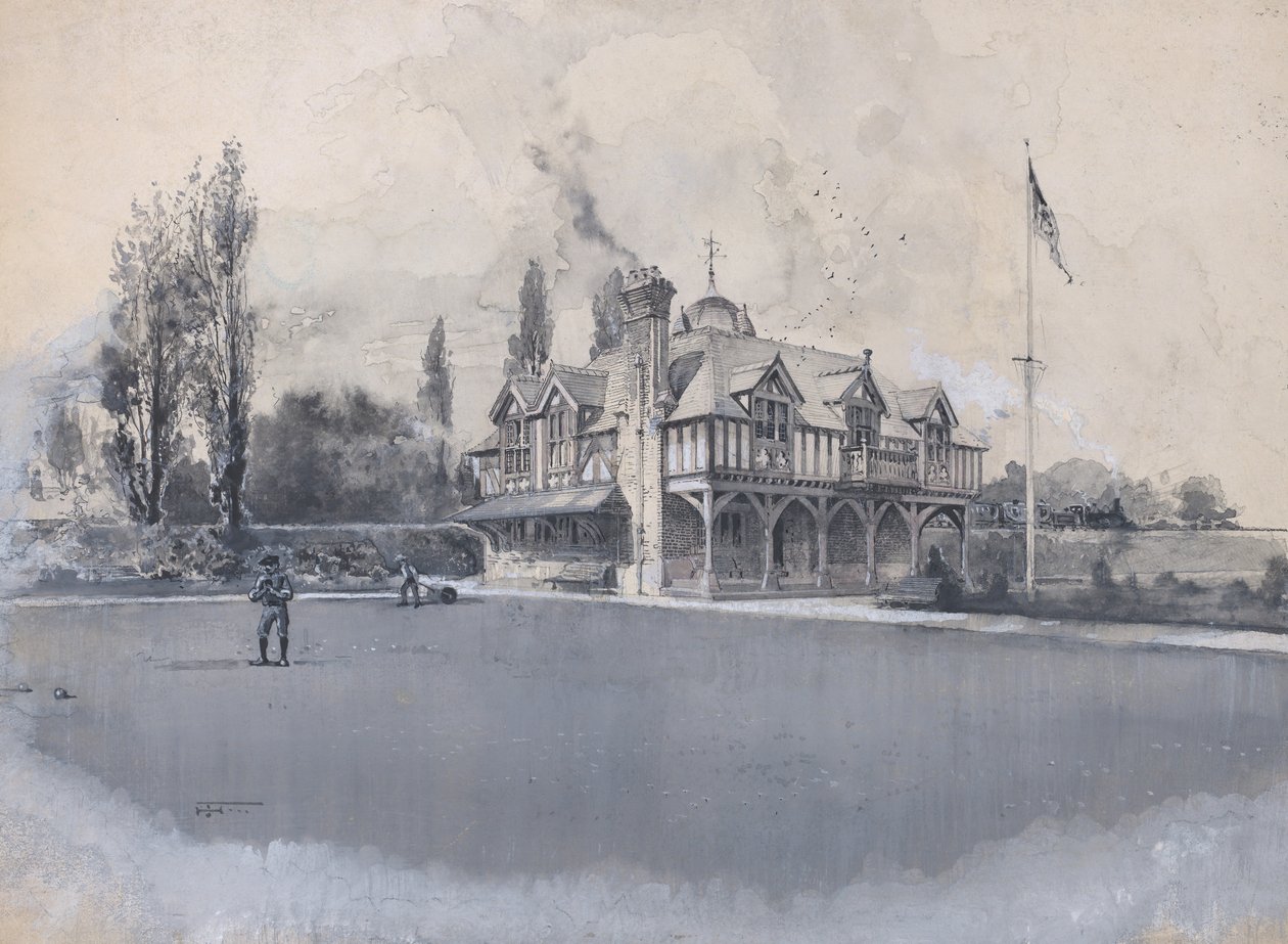 El club atlético en Bowling Green, ca. 1900 de Harry Fenn