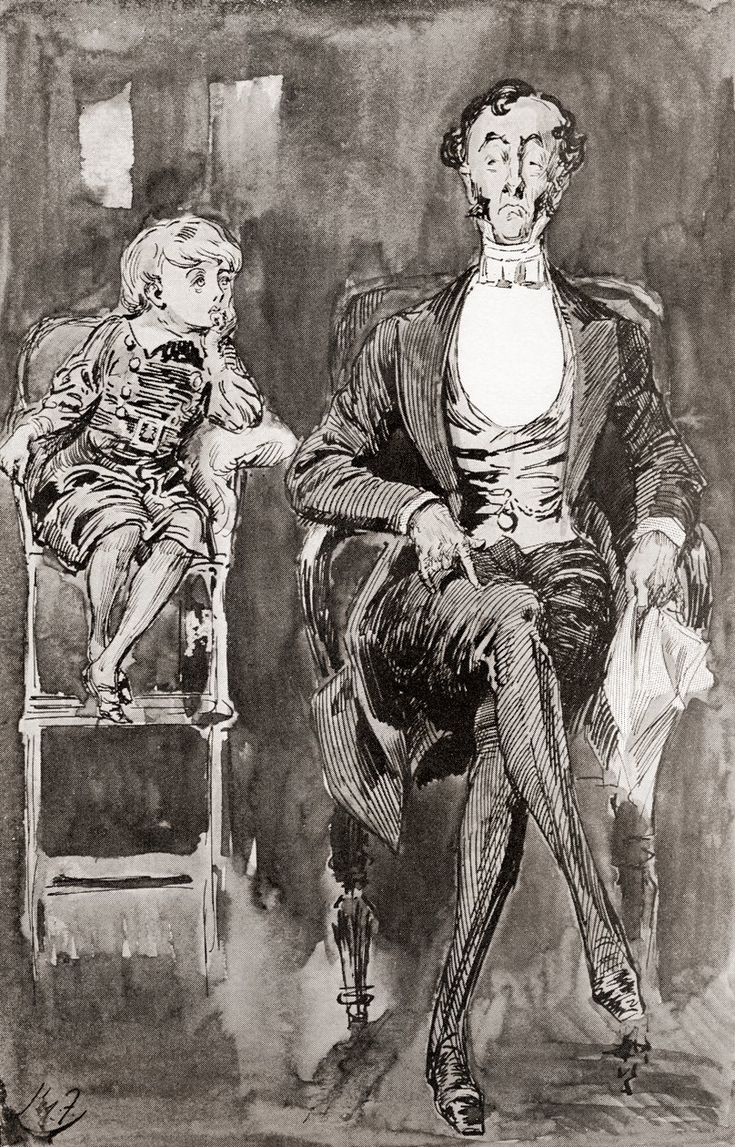 Ilustración de Harry Furniss para la novela de Charles Dickens Dombey e hijo, de The Testimonial Edition, publicada en 1910. de Harry Furniss