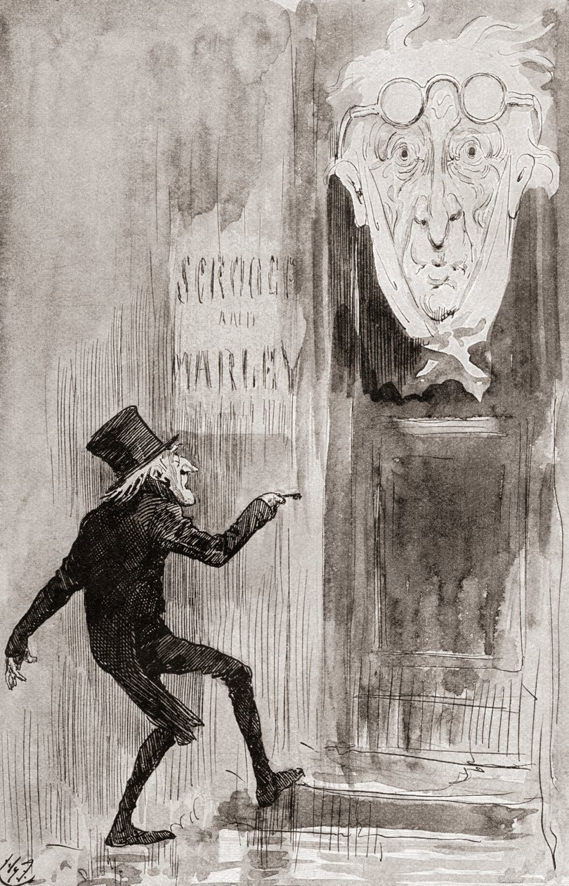 Ilustración de Cuento de Navidad de Los libros de Navidad de Charles Dickens de Harry Furniss