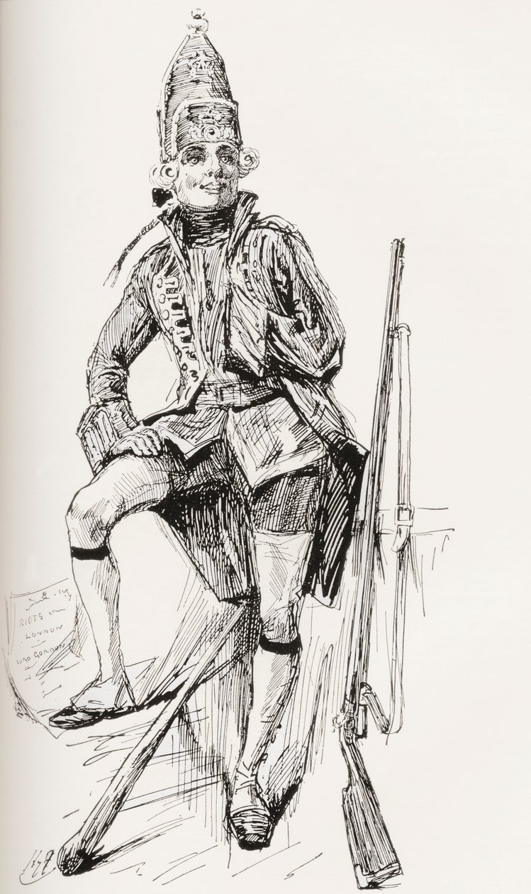 Ilustración para la novela de Charles Dickens Barnaby Rudge de Harry Furniss