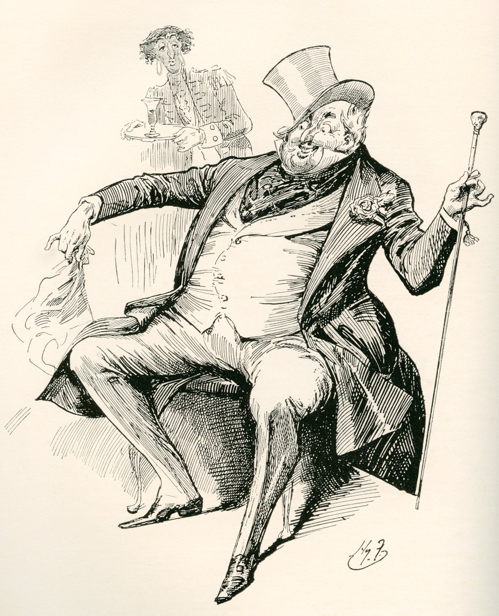 Joey B. Ilustración de Harry Furniss para la novela de Charles Dickens Dombey e hijo, de The Testimonial Edition, publicada en 1910. de Harry Furniss