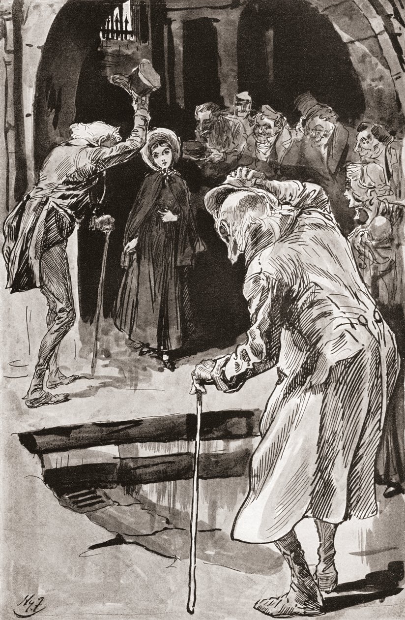 La pequeña Dorrit. Ilustración de Harry Furniss para la novela de Charles Dickens Little Dorrit, de The Testimonial Edition, publicada en 1910. de Harry Furniss