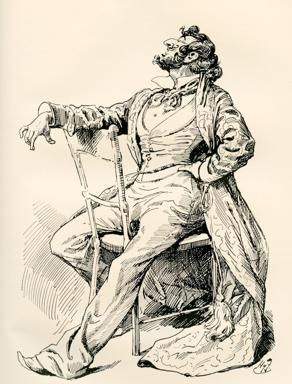 Sr. Alfred Mantalini. Ilustración de Harry Furniss para la novela de Charles Dickens Nicholas Nickleby, de The Testimonial Edition, publicada en 1910. de Harry Furniss